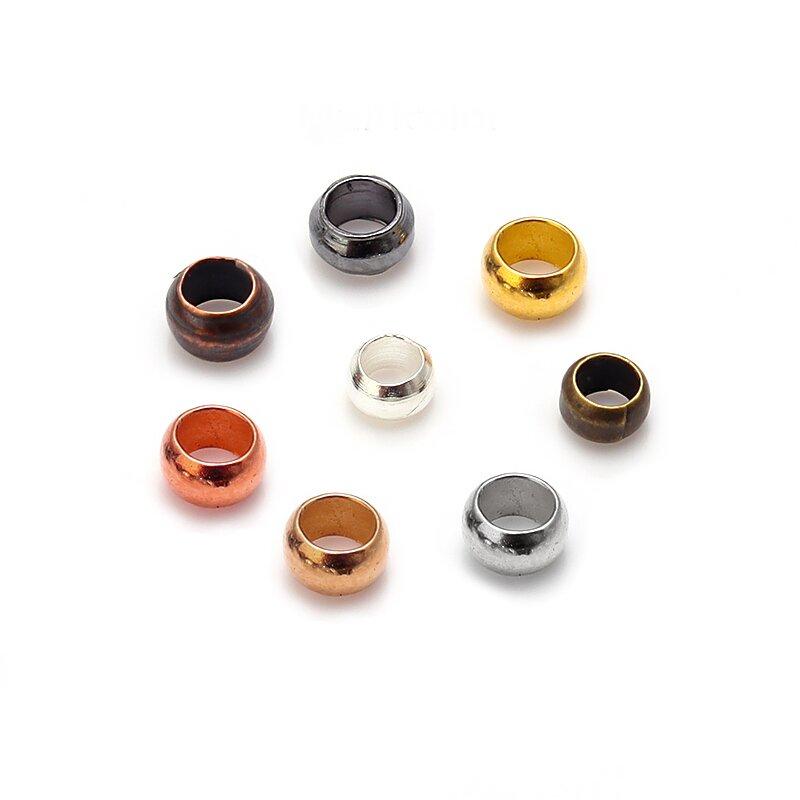 200pcs/Lot Copper Ball Crimp End Beads Positioning Beads Stopper Spacer Beads For DIY Jewelry Making Supplies Accessories