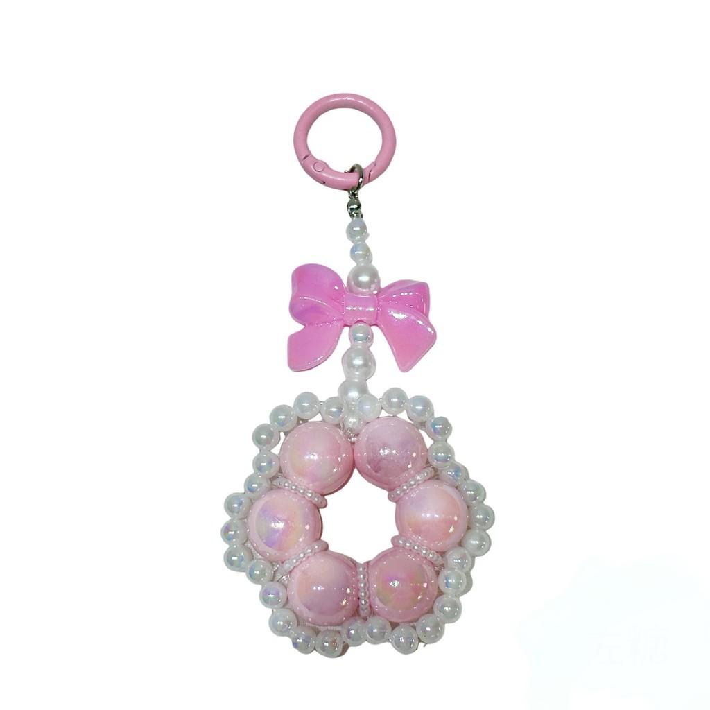 Vibrant Flower Beaded Keychain Stylish Hanging Ornament For Phones And Accessories Everywhere