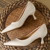 Fashion Elegant Pointed Toe Shallow High Heels Women High Quality Soft Leather Thin Heeled Slide Sandals Fashion Comfortable Dress Shoes