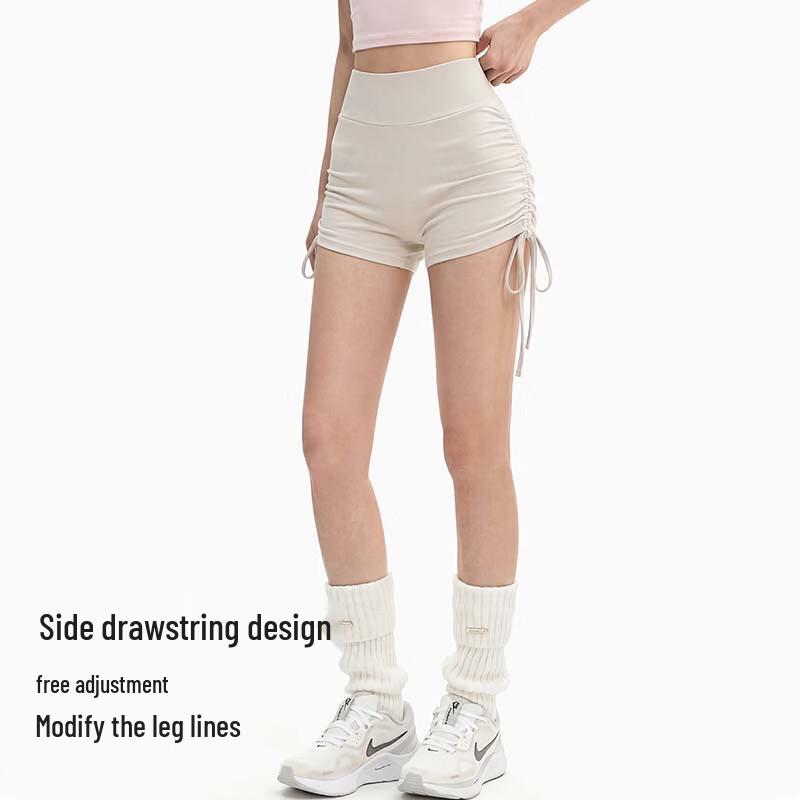 Yuyou Bare Feel High-Waist Drawstring Yoga Fitness Shorts