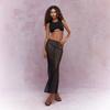 Women's High Waist Maxi Skirt Mermaid Skirt Polka Dot Sheer Mesh Split Long Skirt Sexy Streetwear Vacation Bottoms