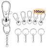 100Pieces DIY Keychain Kit with Swivel Snap Hooks for Key Rings for Kid DIY Keyc