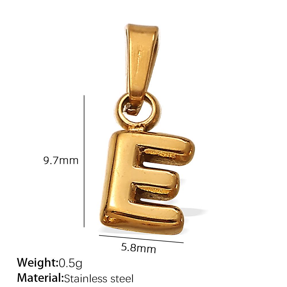 18K Gold Plated Bubble Letter Pendants - 26 English Letters