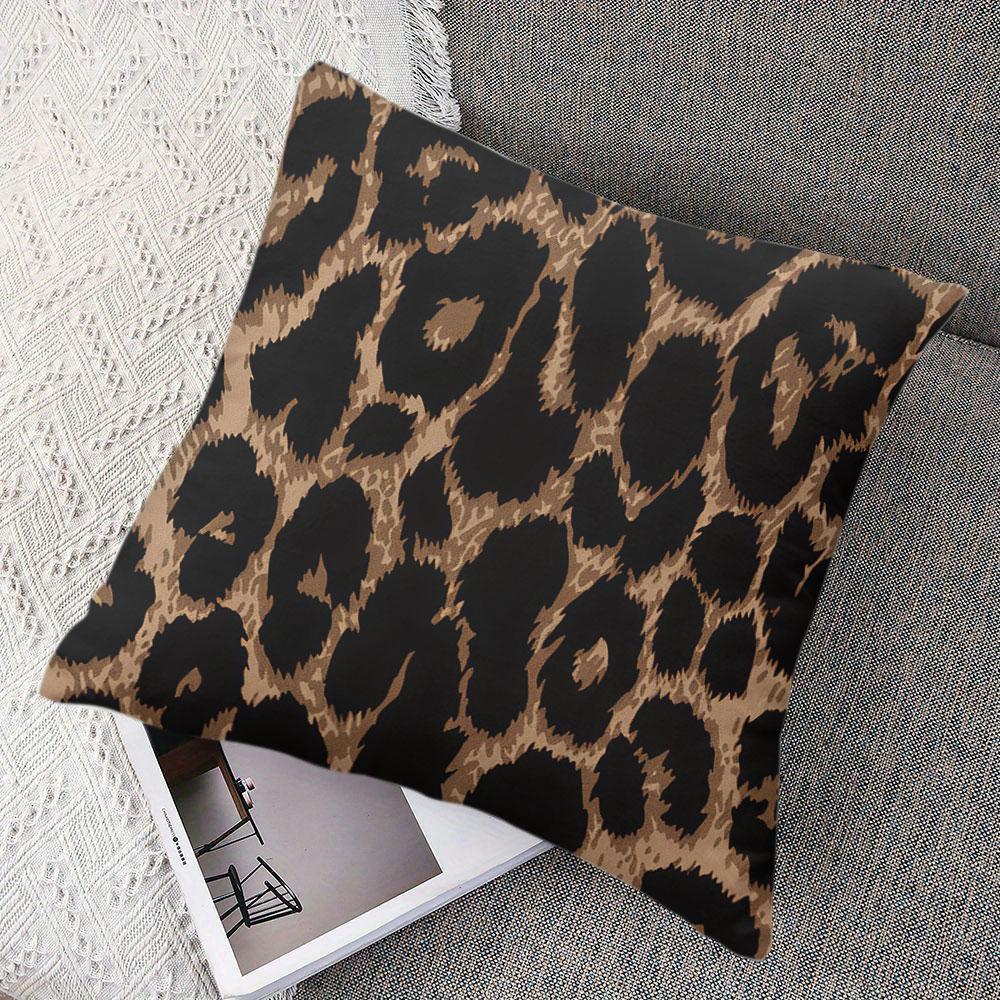 CLASSIC LEOPARD square Jacquard Pillow Cover for Sofa Office Waist Cushion Cover Home Decorative Pillowcase