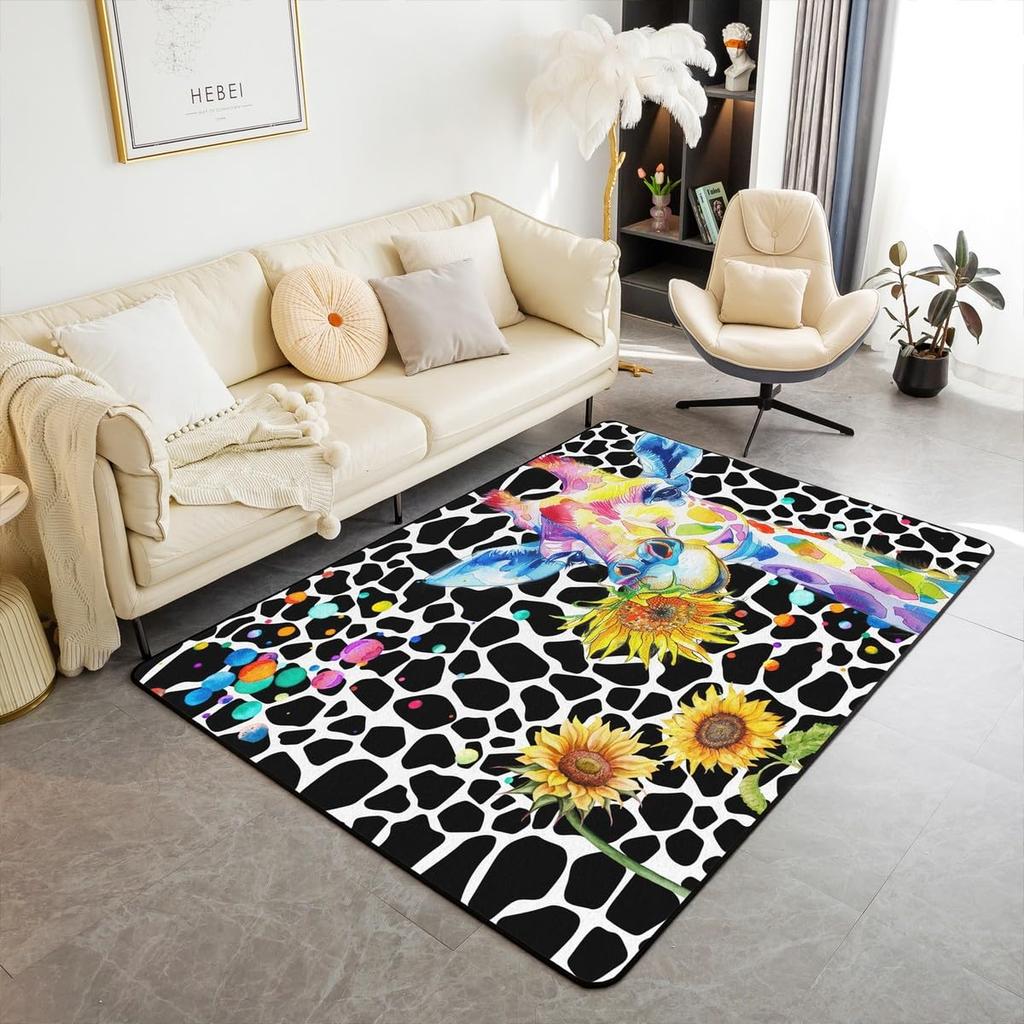 Erosebridal Outer Space Carpet 5x7 Universe Stars Moon Print Area Rug Planet Space Theme Indoor Floor Mat Cosmos Blue Decorative Rug for Boy
