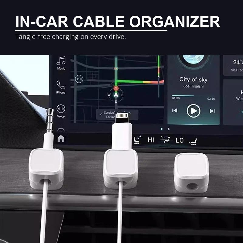 Magnetic Cable Organizer Clips Self Adhesive Wire Holder Under Desk Cable Management for Home Office Desktop Cord Keeper 12PCS