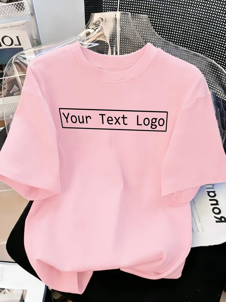 Customized Personalized Your Text Logo Female T Shirts Cotton Breathable Soft Workwear Casual Loose Home Clothes Trendy Y2K Tee