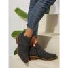 Neue Chelsea Boots in Übergröße mit spitzer Zehenpartie - Damen Stiefeletten mit Kreuzriemen, Seitenreißverschluss und mittelhohem Absatz