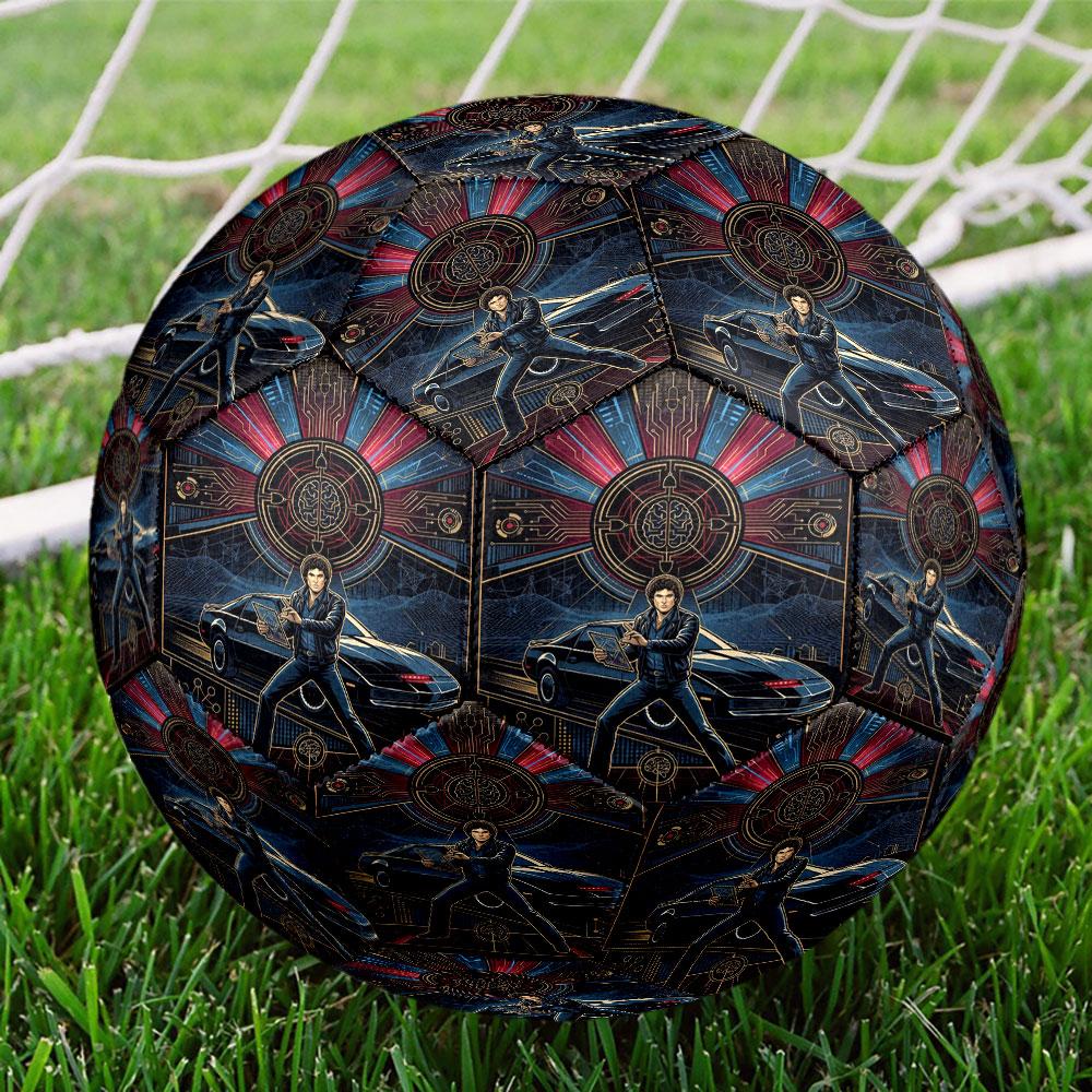 Knight Rider Print Size 5 Soccer Ball, Standard Match Football for Sports Game and Team Practice, Ideal Gift for Soccer Fans