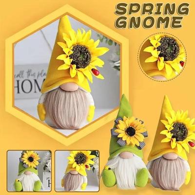 1Pc Cute Gnome Sunflower Bouquets Spring Decoration Sweet Gnome Figures Spring Gnome Bee Table Decoration Easter Decoration