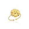 18K Gold Plated Butterfly Spiral Ring - Stainless Steel Cross Design for Women