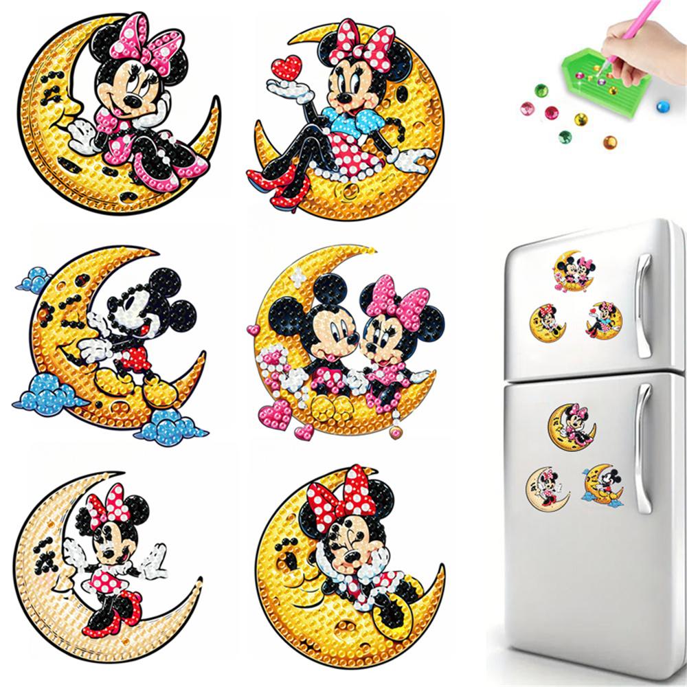 6pcs/Set Moon Above Series Diamond Painting Magnets for Refrigerator Diamond Art Fridge Magnets for Adults Diamond Art Refrigerator Magnets Kits