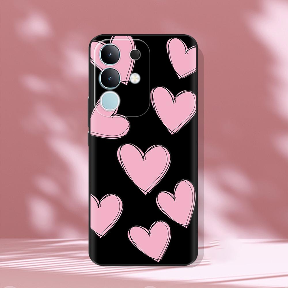 For Vivo Y29 4G Black Back Cover Fashion Flower Butterfly Painting Case Soft TPU Silicone Fundas For Vivo Y29 4G Protect Cover