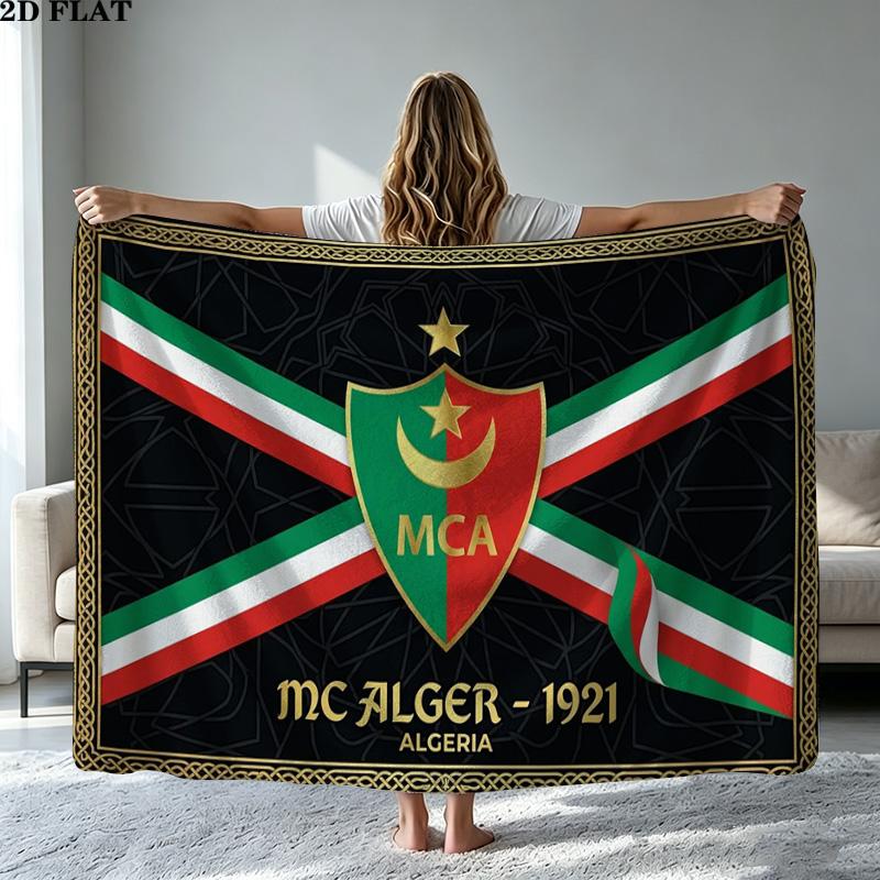 MCA MOULOUDIA LOGO Print Flannel Blanket High Quality Warm Comfortable Cover for All Seasons Perfect for Gifts Home Decor