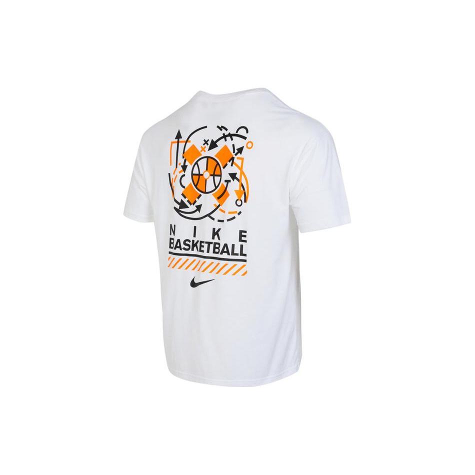 Nike T Shirts Men's White Crew Neck Moderate Straight Fit FQ0355-100