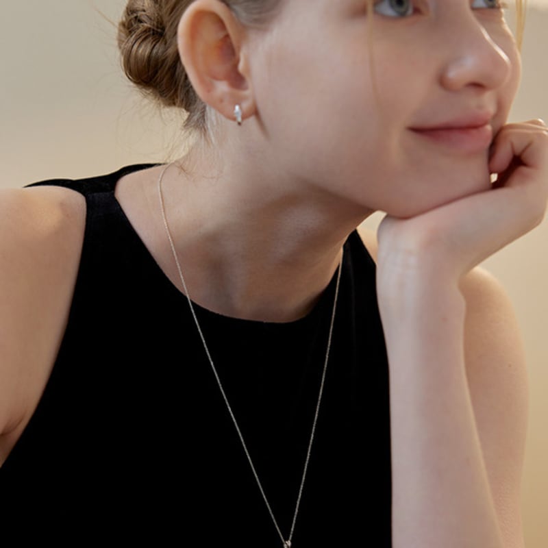 Lewe Clear cross long necklace