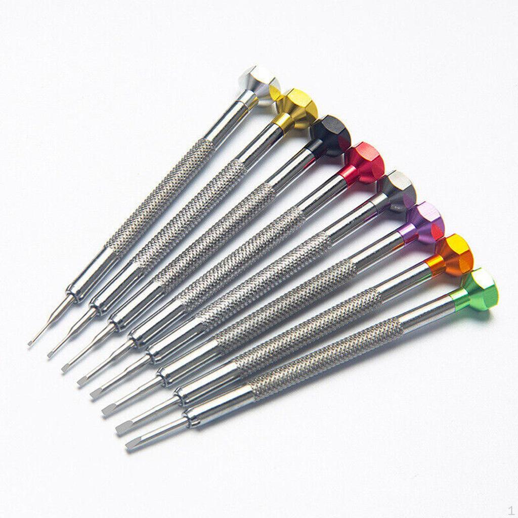 8x Jewelers Skrutrekkersett Klokkeskrutrekker Ulike størrelser Urmakere for