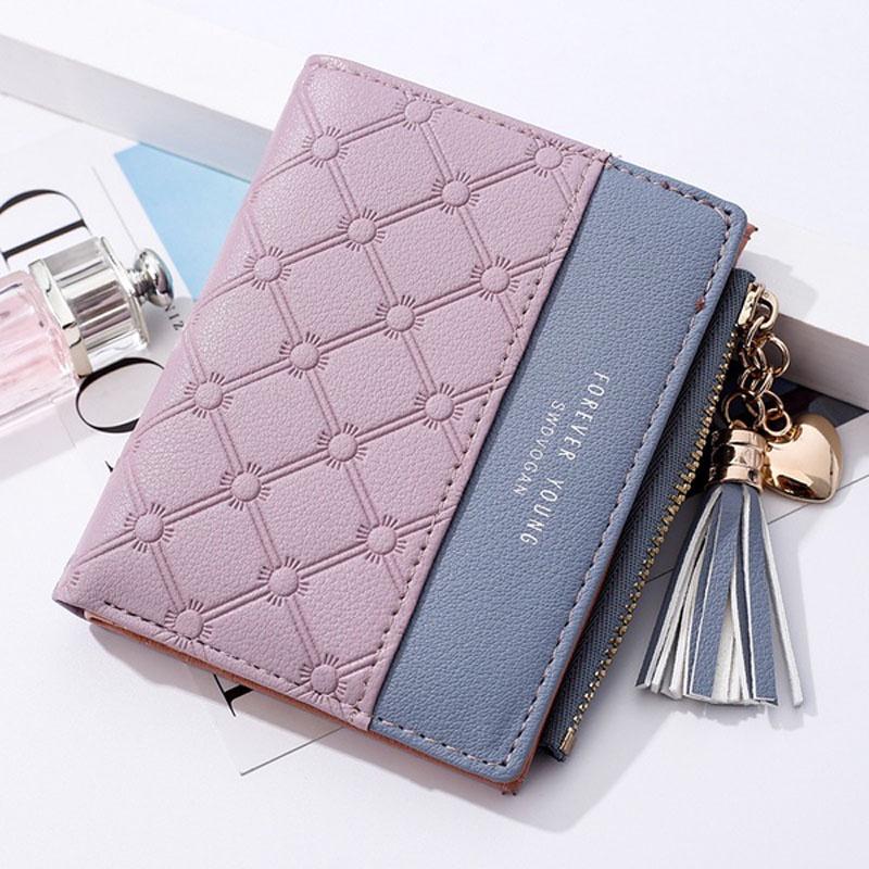 Stylish Women's Cute Embossed Pu Leather Wallet With Tassel Zippers And Coin Pocket