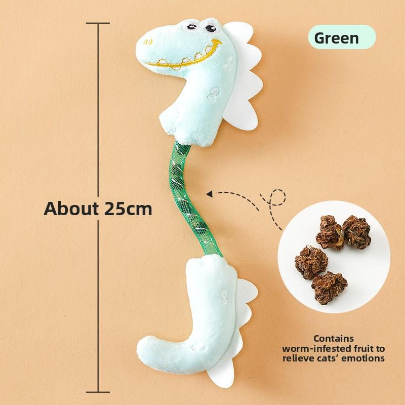 Cat Chews on The Toy To Form The Puppy Pet's Teeth Grinding Toy with Built-in Worm Gall Fruit Cat Toy for Teeth Cleaning and Durable Chewing.