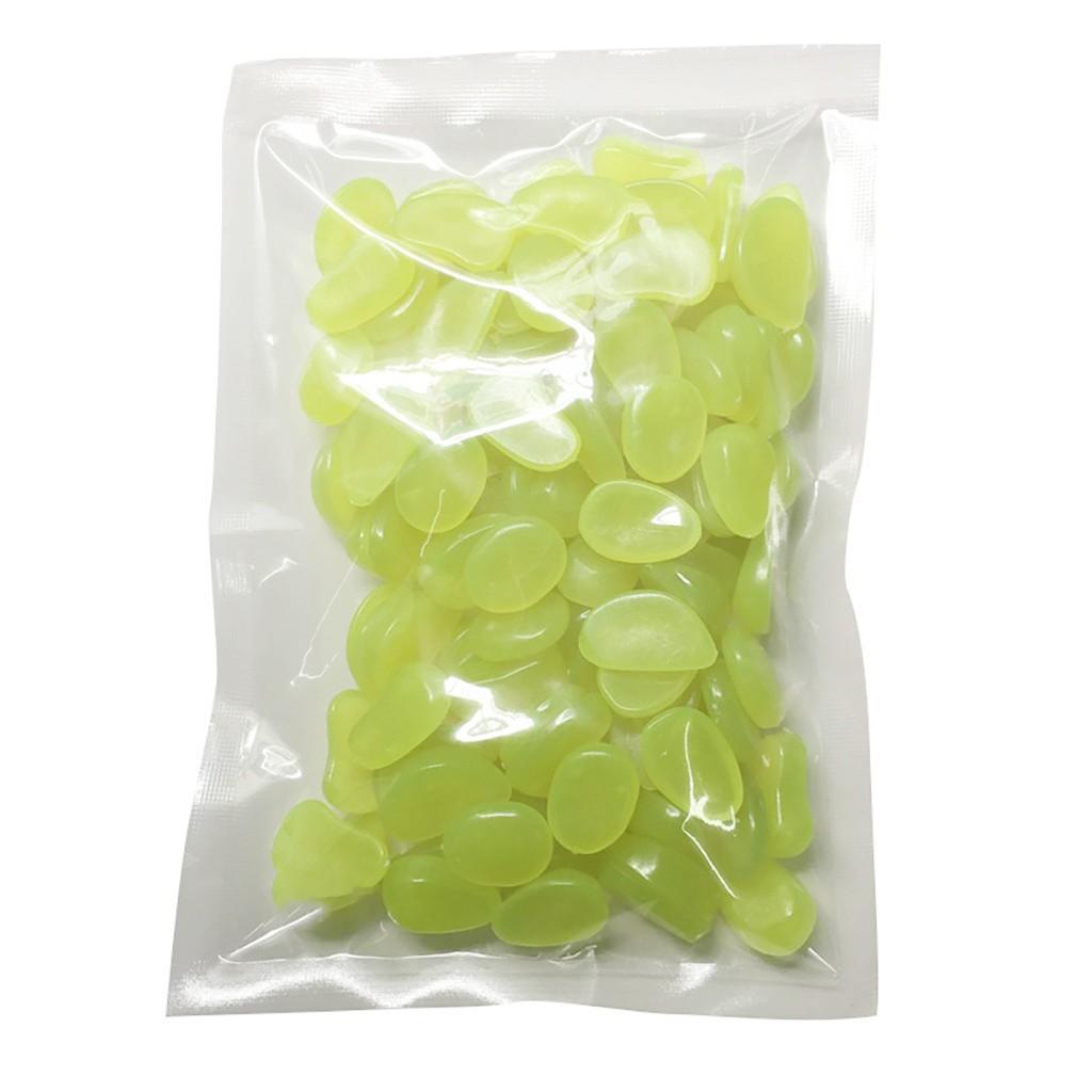 Garden Pebbles Glow Stones Rocks Luminous Pebbles for Walkways Outdoor Decor Aquarium Fish Tank Garden Decorative Stones100pcs