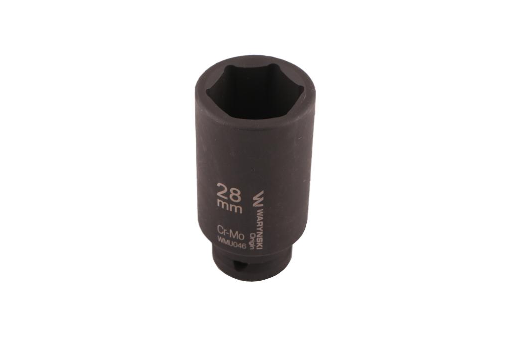 Long hexagonal impact socket 1/2". 28 . CrMo. DIN 3129. Waryński