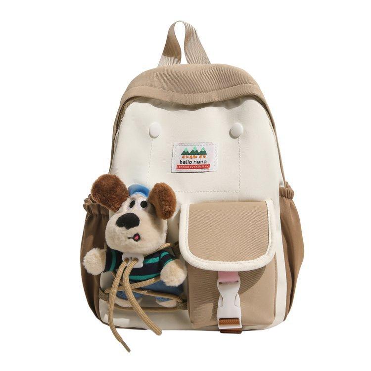 Schoolbag cute cartoon puppy doll backpack contrasting colors soft cute kindergarten schoolbag light children travel small backpack women