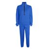 Women 2 Piece Outfits Sweatsuit Set Half Zip Long Sleeve Oversized Sweatshirt And Pencil Pants Wide Leg Sweatpant Set Tracksuit