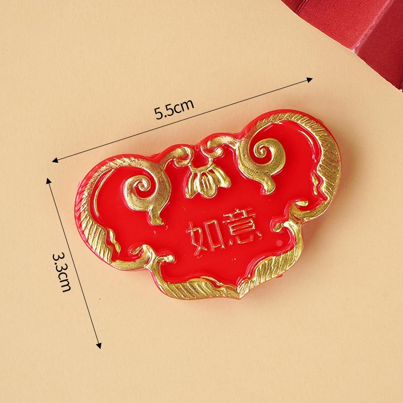 Creative Red Folding Fan Cake Topper for Grandpa and Grandma's Birthday Celebration