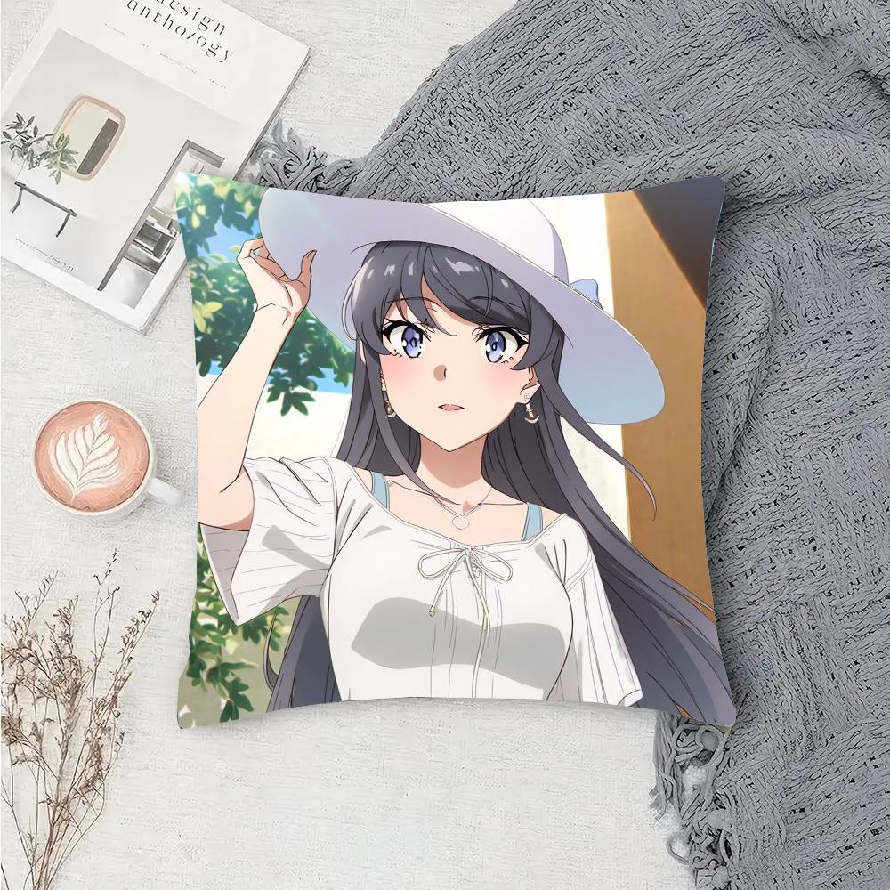 Mai Sakurajima Anime Pillow Case Sofa Cushion Cover Room Home Decoration