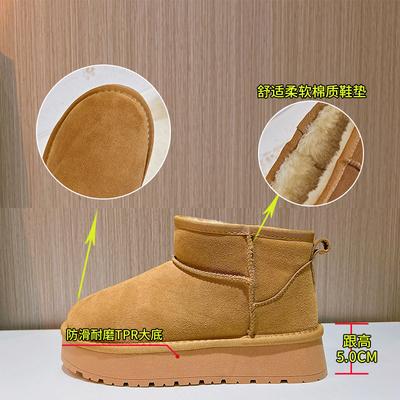 New Snow Boots Women's 2025 Winter Platform Cotton Boots Versatile Martin Boots Women's Velvet Warm Women's Boots Versatile Shoes