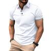 New Men's Casual POLO Shirt Ribbed Lapel Fashion Buttons Business Solid Colour Versatile T-shirt Tops