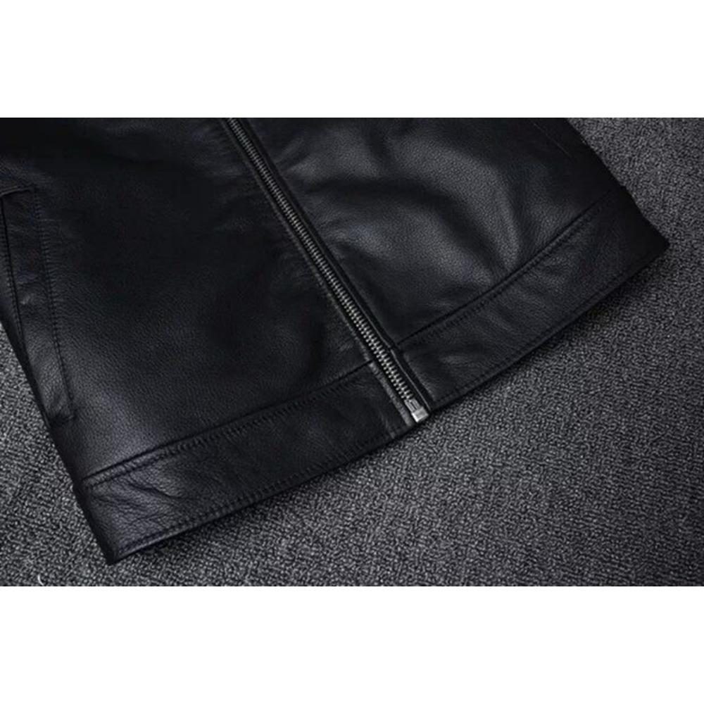 Jachetă din piele naturală pentru bărbați, mărime chinezească, vintage, roșu-maro, din piele naturală de vacă, scurtă, subțire, cu guler răsturnat, jachetă din piele pentru bărbați, primăvară toamnă