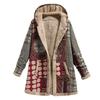 Winter Warm Patchwork Coat Loose Boho Jacket Women Hooded Long Sleeve Outwear Casual Streetwear Fashion Lady Clothes