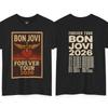 Bon Jovi Περιοδεία 2026 Forever Εκτύπωση Αφίσας T-Shirt Άνδρες Γυναίκες Oversized Βαμβακερό Καλοκαιρινό Νέο T-Shirt Άνδρες Γυναίκες Harajuku Μόδα Casual Μπλούζες