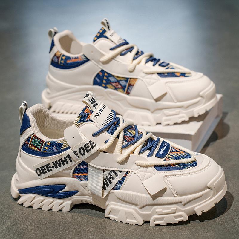 2025 Autumn Men's Shoes New Breathable Little White Shoes Men's Trend Versatile Platform Sports Shoes Casual Dad Shoes Men