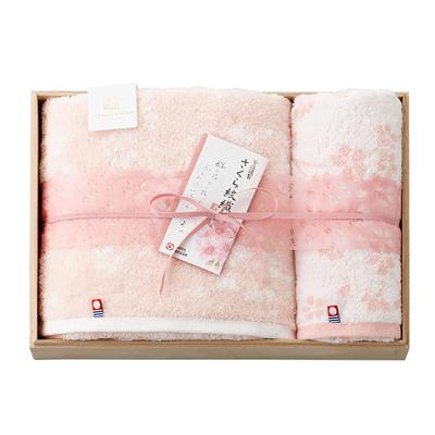 Stylem Takisada-Osaka Serviette Imabari Imabari Kinsei Sakura Monori Ensemble de Serviettes Ensemble Cadeau de 2 pièces: Serviette de bain x 1 (60 x 110cm) Serviette pour le visage x 1 (34x75cm)