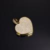 Trendy Heart-Shaped Zircon Photo Pendant Necklace - European & American Hip Hop Style