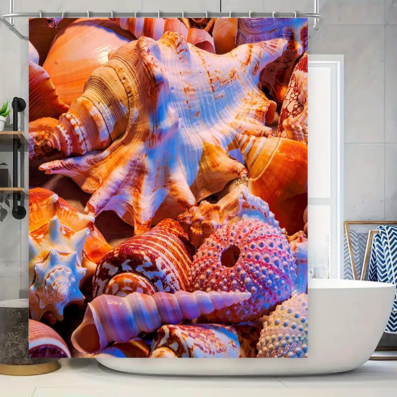 

High Quality Printed Shower Curtain Bath Decor Home Decoration Waterproof Fabric Shells Print 3D Decorative Bathroom Curtains fo 90x180cm