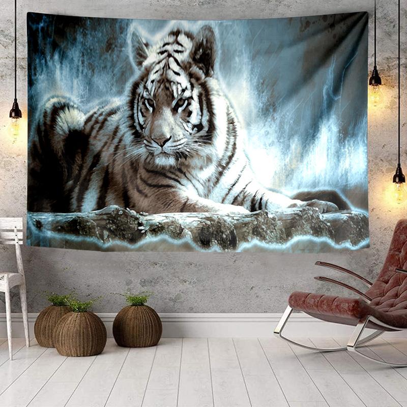 Colorful Tiger Portrait Tapestry Room Decoration Wall Hanging for Living Room Bedroom, dormitory, Birthday and Christmas gifts