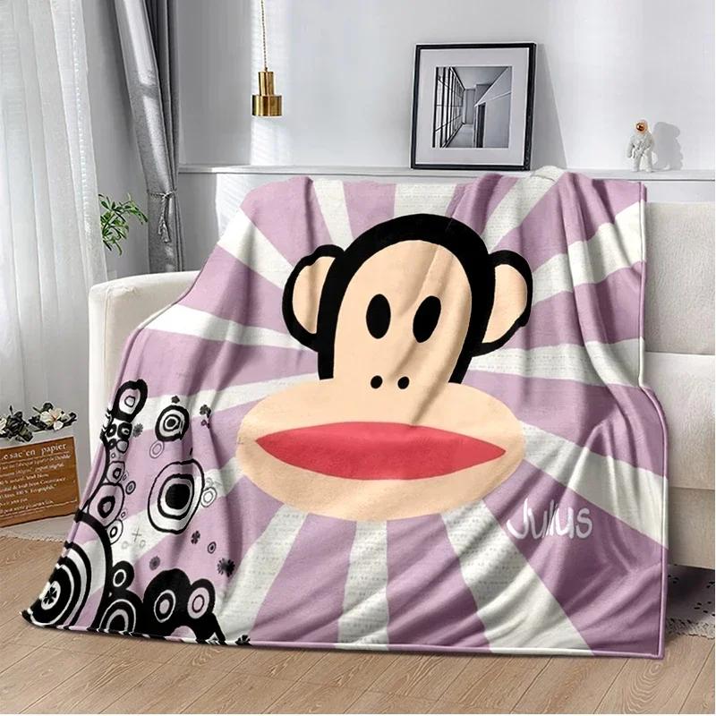 Cartoon Anime P-Paul-Frank Throws Blanket for Baby Hiking Picnic Bed Super Soft Cute kawaii Flannel Blanket Power birthday gift
