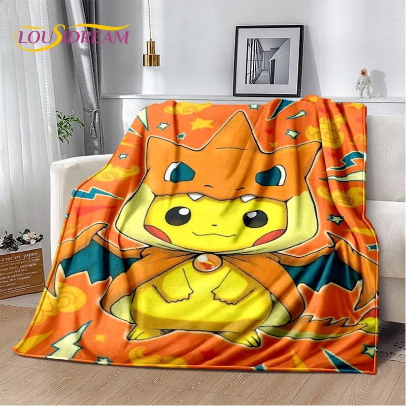 Japanese Pokemon Cute Cartoon Soft Flannel Blankets,Throw Blanket Comfortable Blanket for Picnic Beds Sofa Home Bedroom Kids