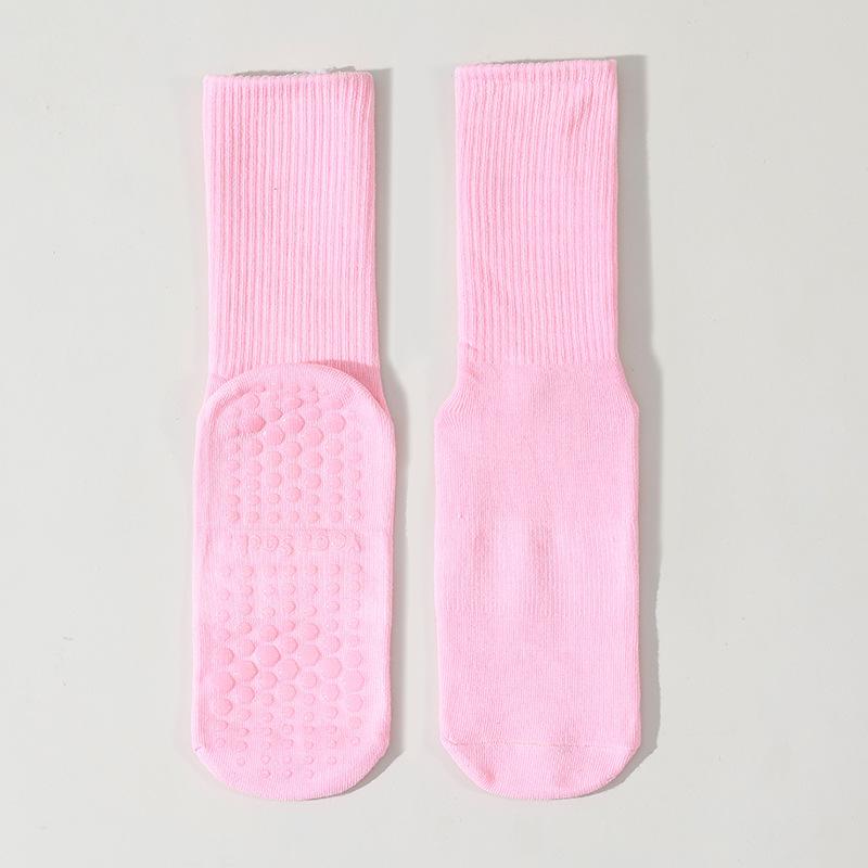 Women Yoga Socks Professional Anti Slip Indoor Fitness Pilates Floor Active Mid-Calf Socks