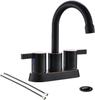 2 Handle Centerset Matte Black Lead-Free Modern Bathroom Faucet, 4 Inch 360 Swivel Spout 2-3 Hole RV Bathroom Vanity Sink Faucet