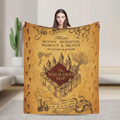 Marauders Map Blankets Quality Warm Soft Throw Blanket Winter Decorative Couch Bed Aesthetic Bedspread