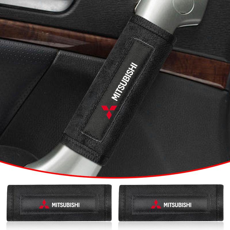 Car Pull Gloves Roof Armrest Handle Protect Cover Accessories Emblem For Mitsubishi ralliart Lancer 9 10 ASX Outlander Pajero MZ8