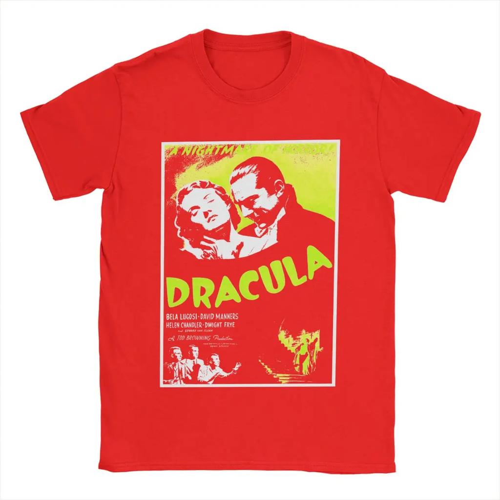 Dracula Lugosi Horror Movie Poster Vampire T Shirt 100% Cotton T-Shirts Round Collar Tee Shirt Short Sleeve Tops Summer