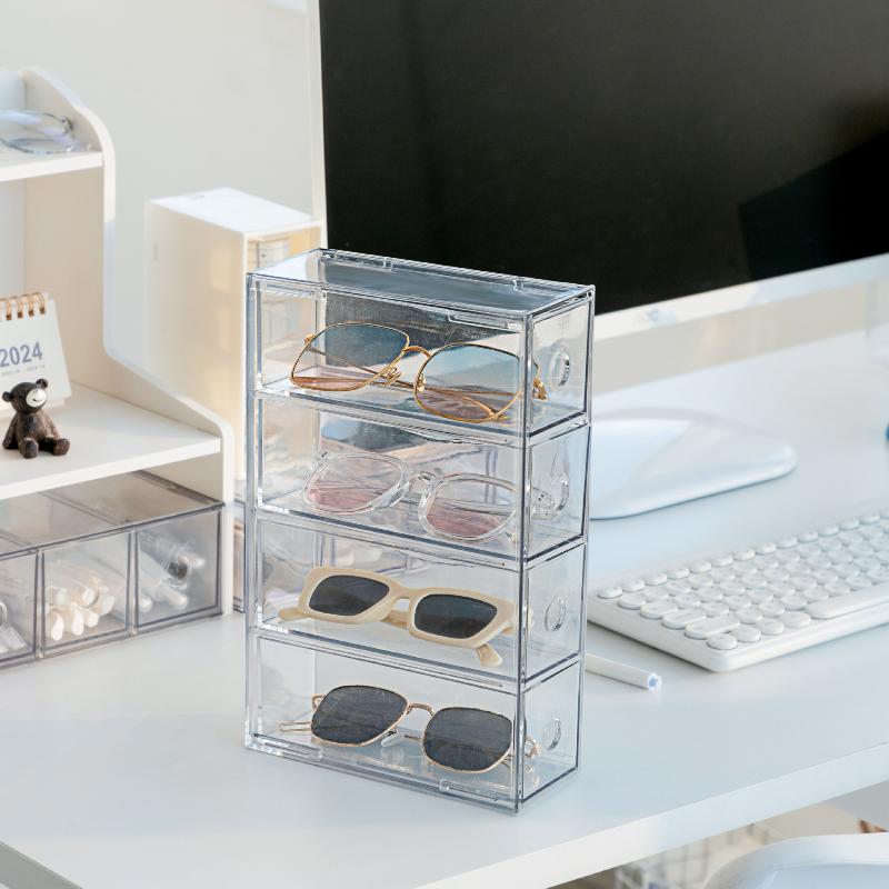 Glasses Storage Box Multi-Layer Desktop Drawer Storage Box Multi-Layer Display Stand Stationery Tape Storage Box