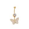 Mode Personlighet Piercing Navelpiercing Nisch Fjäril Inlagd Zirkon Design Navelpiercing Mångsidig Spice Girl Navelspänne