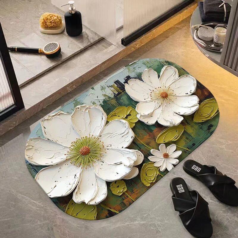 Kieselgur Badezimmer Badezimmerbodenmatte, schnelltrocknende rutschfeste Türmatte an der Tür, Fußmatte Toilette schnelltrocknender Teppich