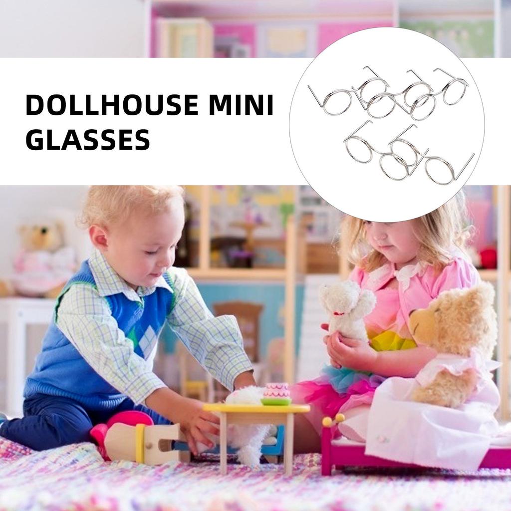 50Pcs Miniature Eyeglasses Realistic Wire Trim for DIY Crafts Dollhouse Accessories Mini Glasses for Decoration